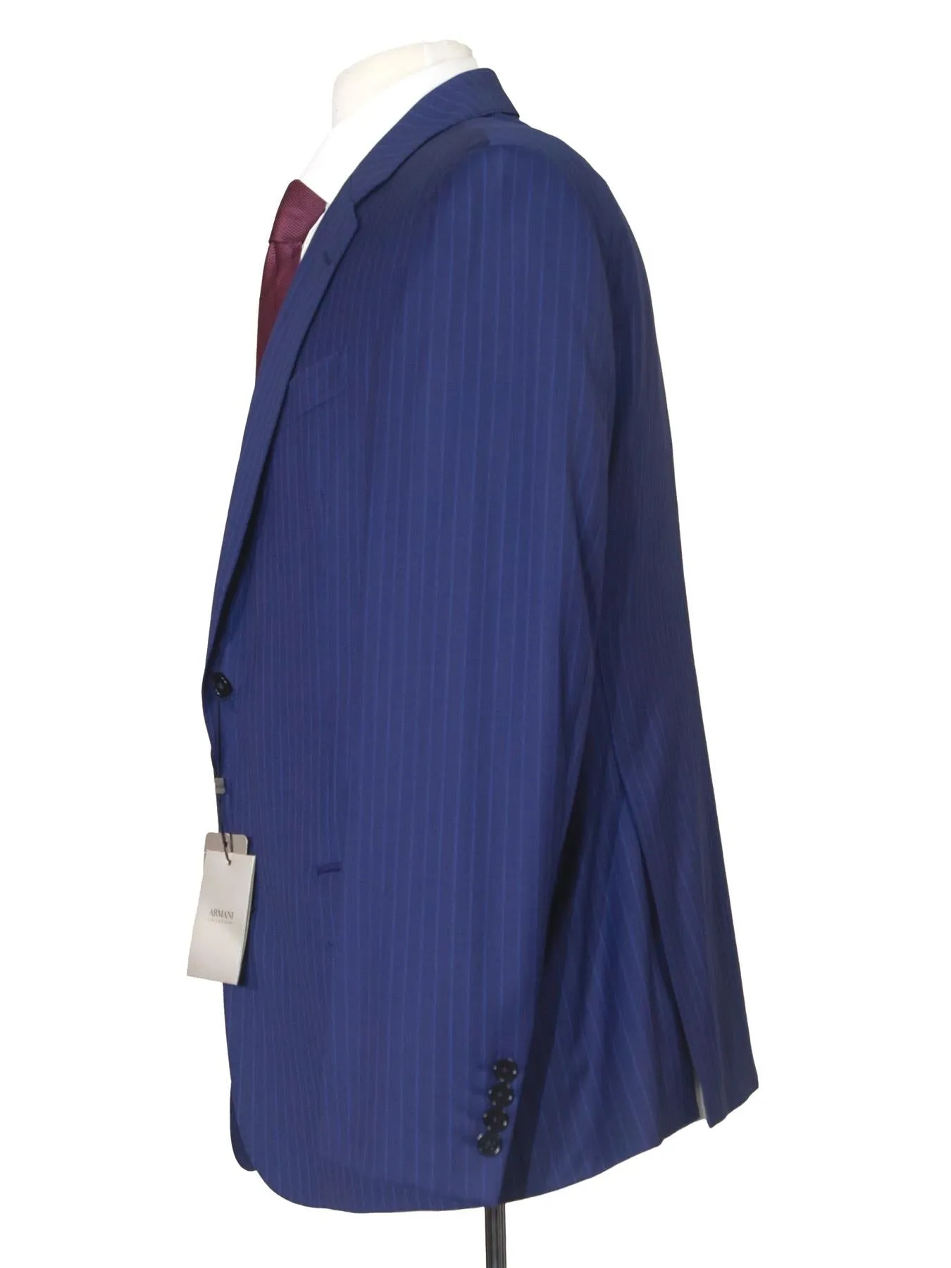 Armani Collezioni G-Line 42L Blue Pinstripe 100% Wool Slim Fit 2 Piece Suit