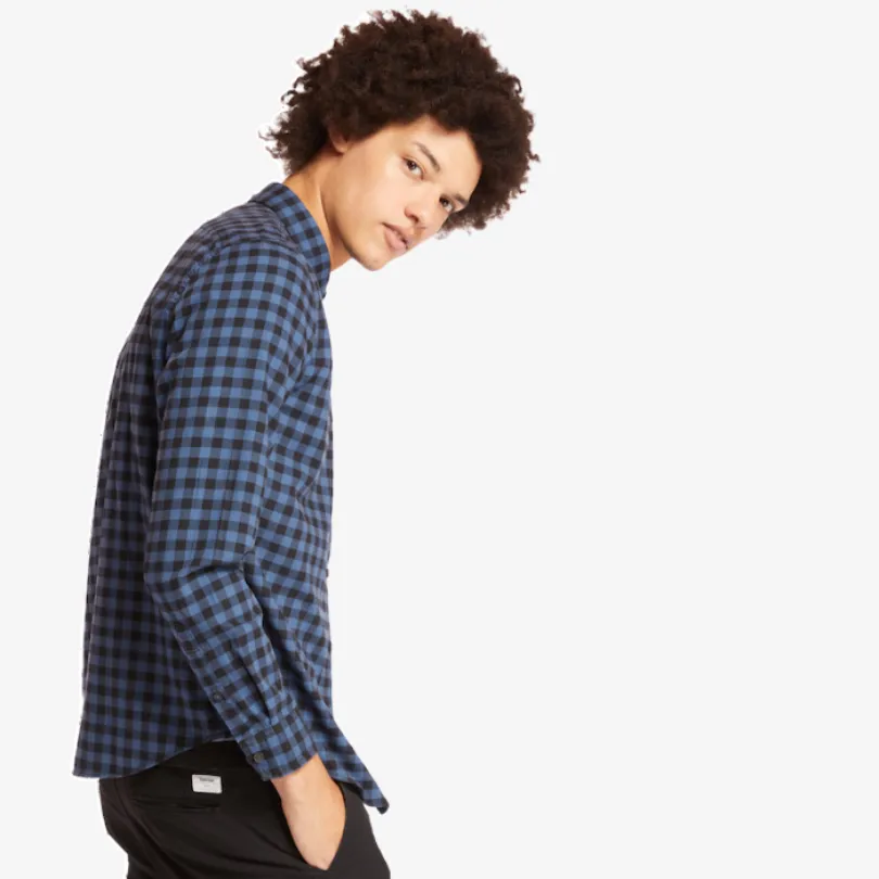 Back River Brushed Cotton Check Shirt For Men