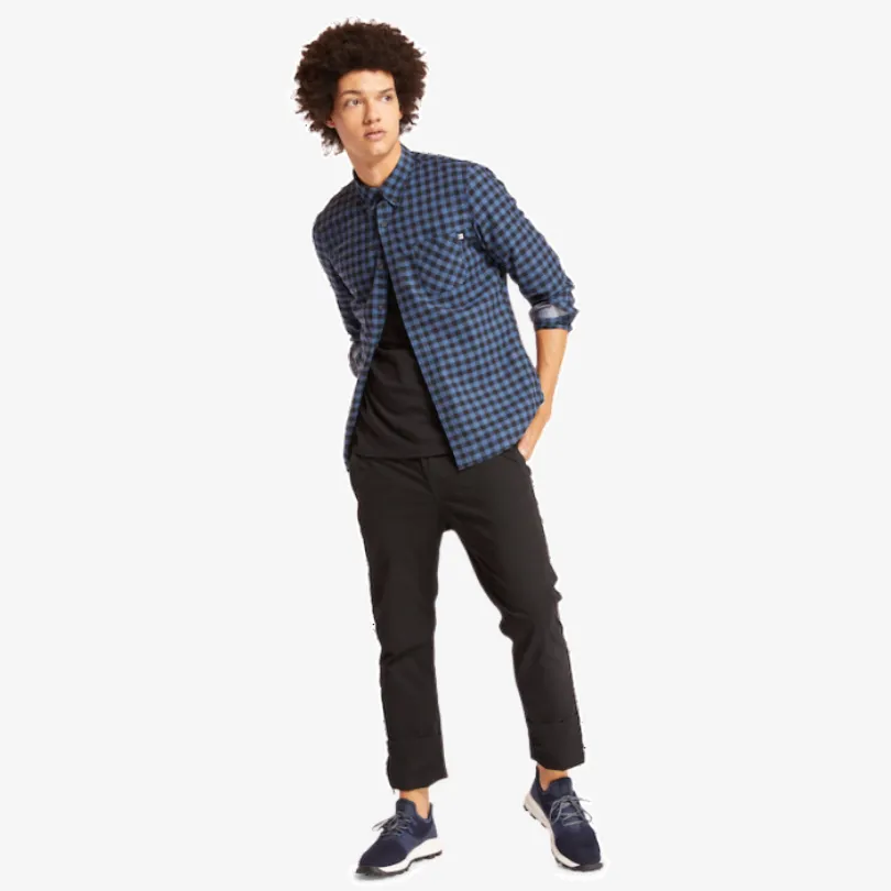 Back River Brushed Cotton Check Shirt For Men