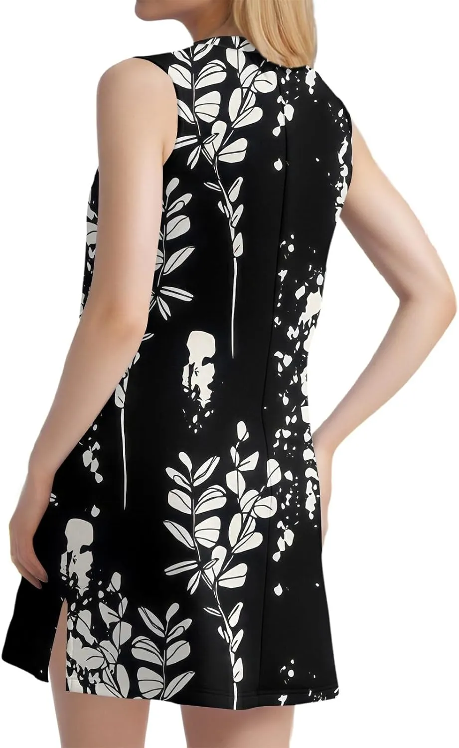 Boho Summer Dresses for Women 2025 V-Neck Beach Dress Vacation Women's Sleeveless Floral Sundress with Split