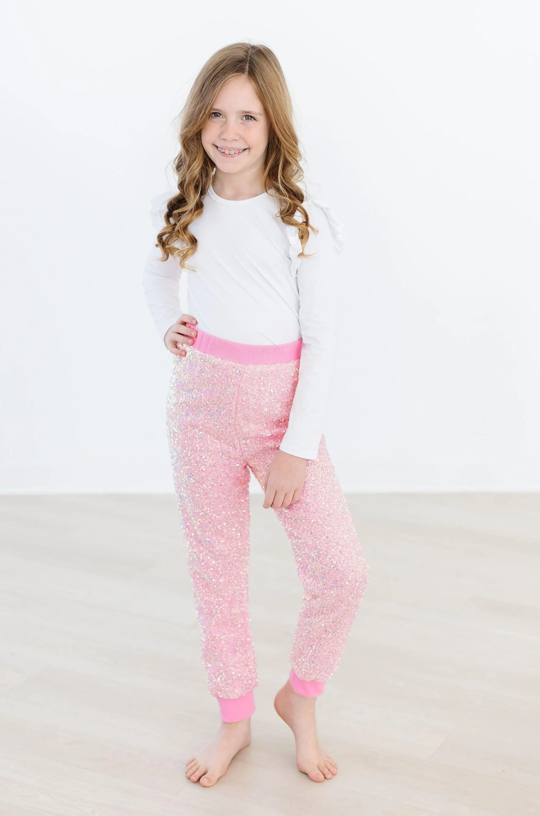 Bubblegum Pink Sequin Joggers