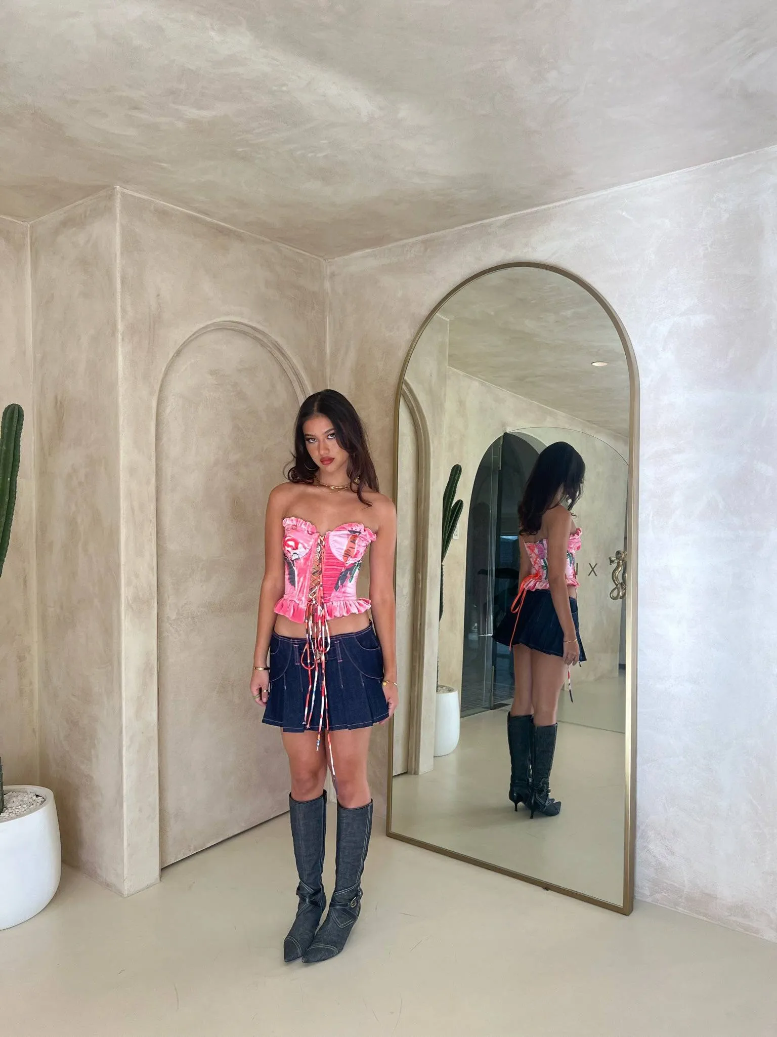 Bye Bambi - Bella Pleated Mini in Denim