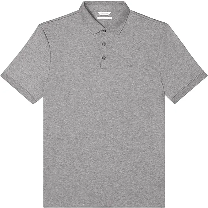Calvin Klein Men's Short Sleeve Liquid Touch Cotton Polo Shirt Color Medium Grey Heather Size XL