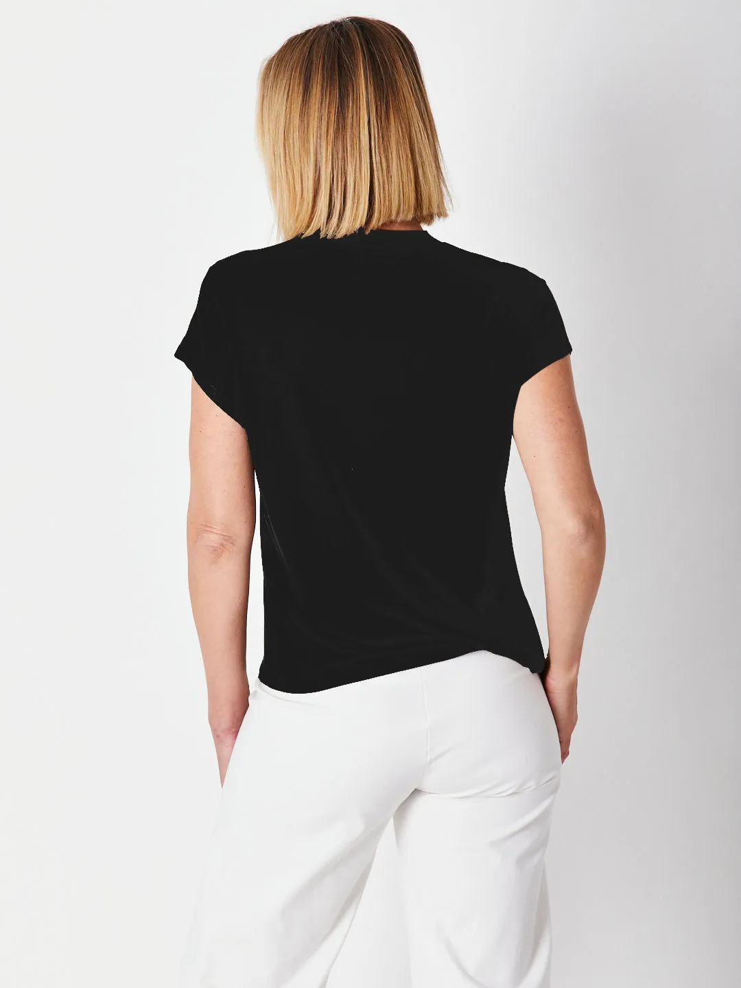 Cap Sleeve Top -  Black 25892-S