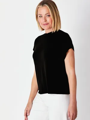 Cap Sleeve Top -  Black 25892-S