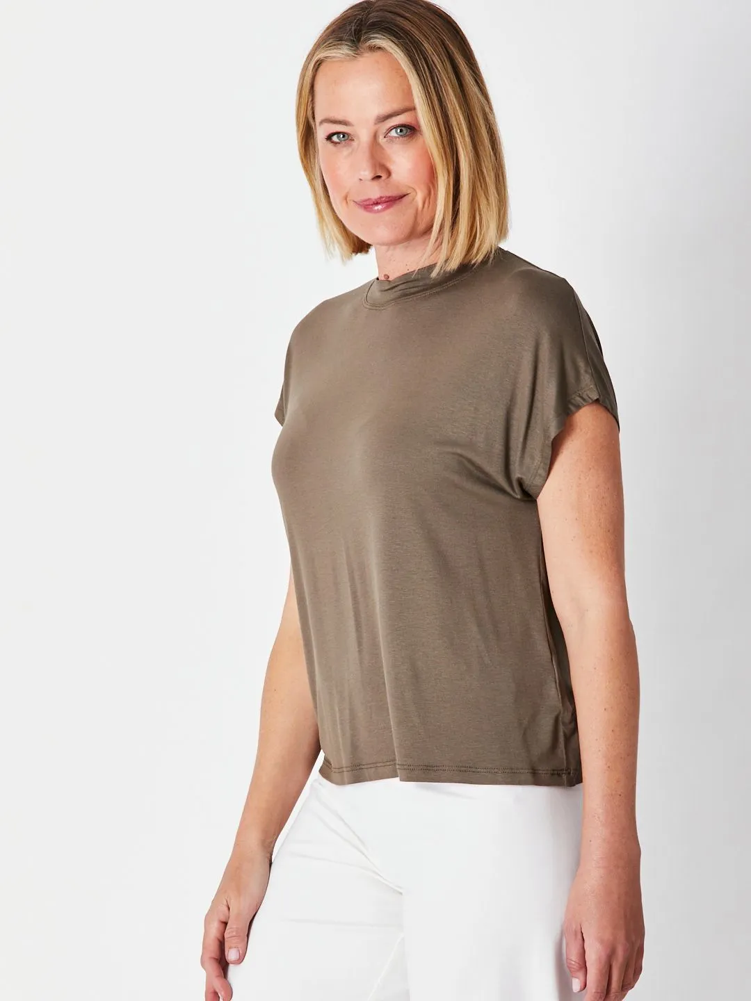 Cap Under Jacket Top-  Khaki -  25892