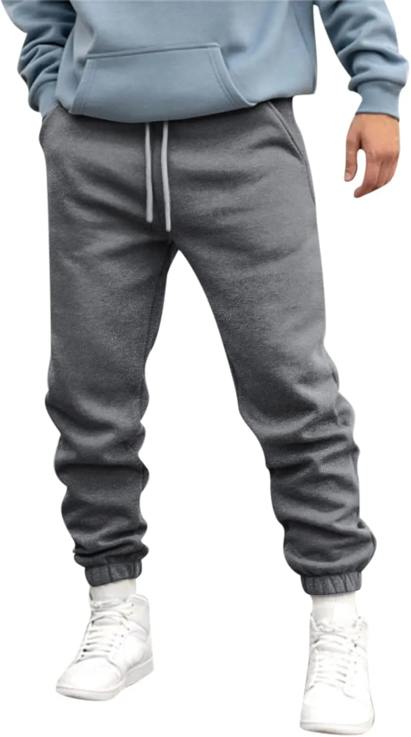 Cargo Pants for Men Relaxed Fit Army Cargo Pants Sports Mens Premium Slim Fleece Pants Zipper Pockets Athletic Jogger