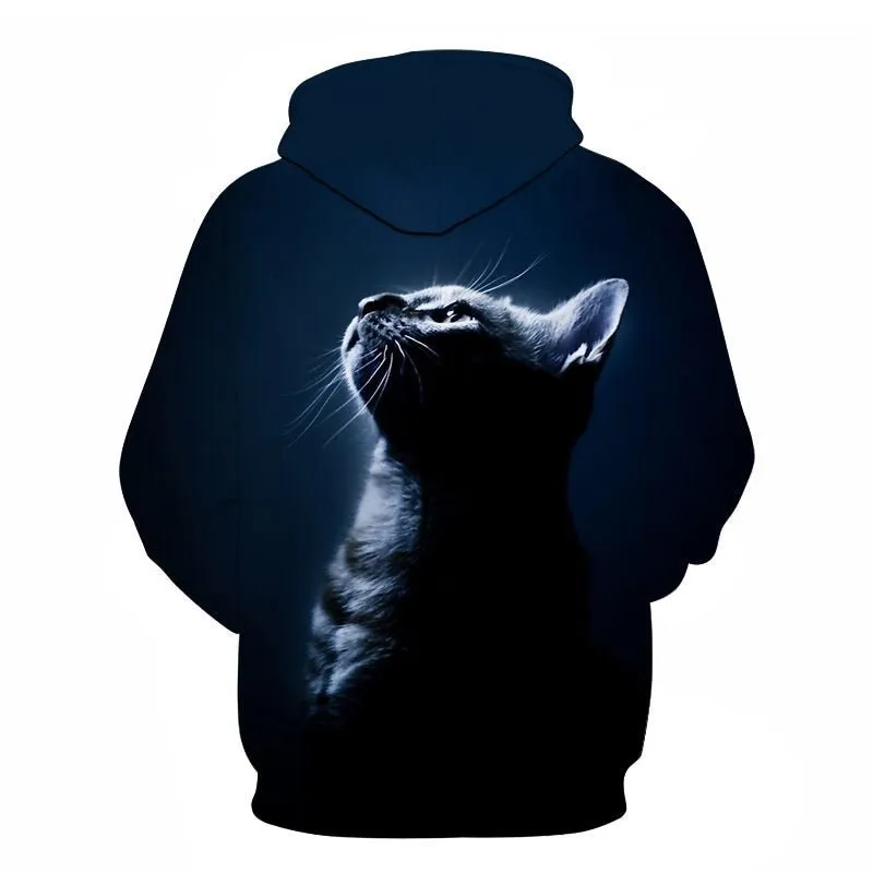 Cartoon kawaii hoodies 3D Printed Cat oversize Mens women's Sweatshirt Pullover Long Sleeve Hooded Sweatshirts Tops