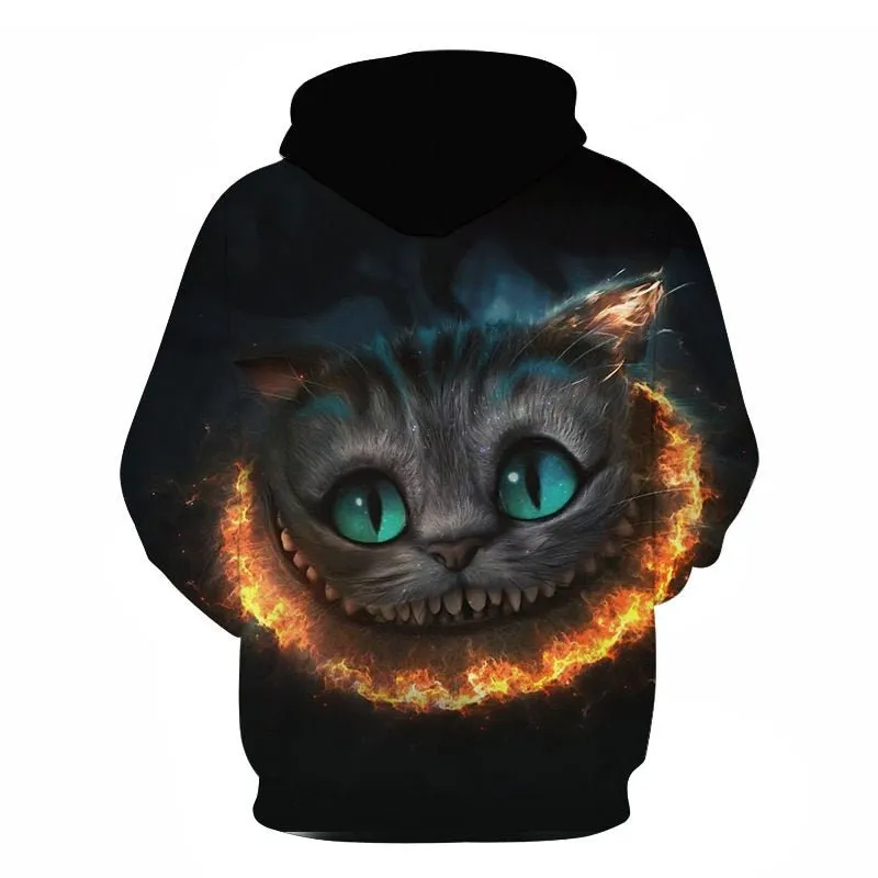 Cartoon kawaii hoodies 3D Printed Cat oversize Mens women's Sweatshirt Pullover Long Sleeve Hooded Sweatshirts Tops