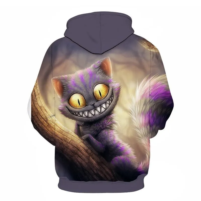 Cartoon kawaii hoodies 3D Printed Cat oversize Mens women's Sweatshirt Pullover Long Sleeve Hooded Sweatshirts Tops