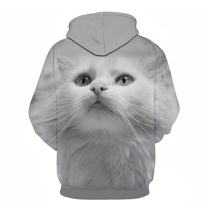 Cartoon kawaii hoodies 3D Printed Cat oversize Mens women's Sweatshirt Pullover Long Sleeve Hooded Sweatshirts Tops