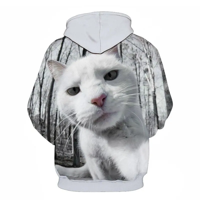 Cartoon kawaii hoodies 3D Printed Cat oversize Mens women's Sweatshirt Pullover Long Sleeve Hooded Sweatshirts Tops