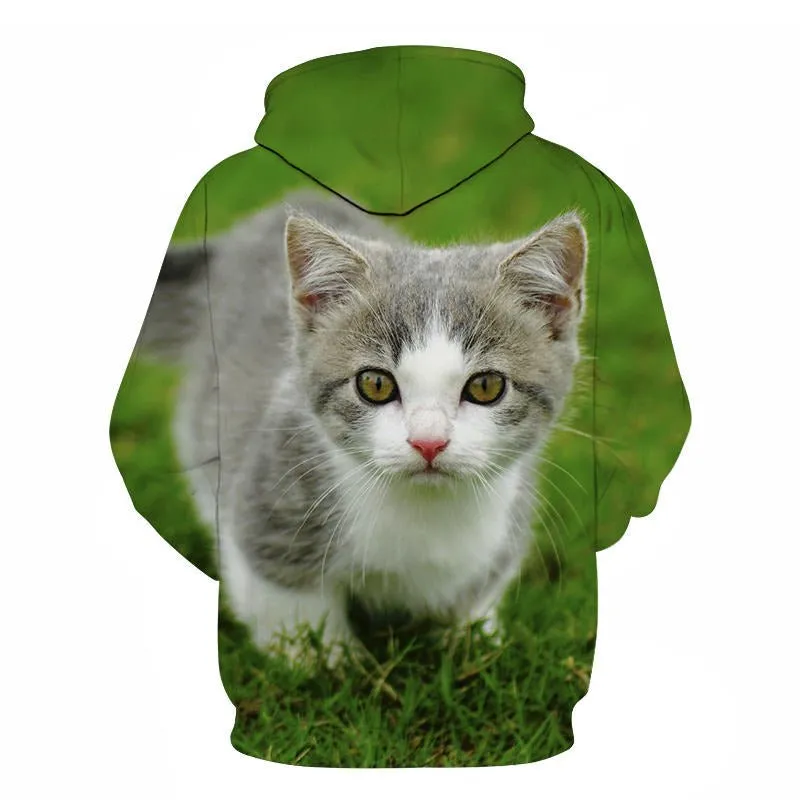 Cartoon kawaii hoodies 3D Printed Cat oversize Mens women's Sweatshirt Pullover Long Sleeve Hooded Sweatshirts Tops