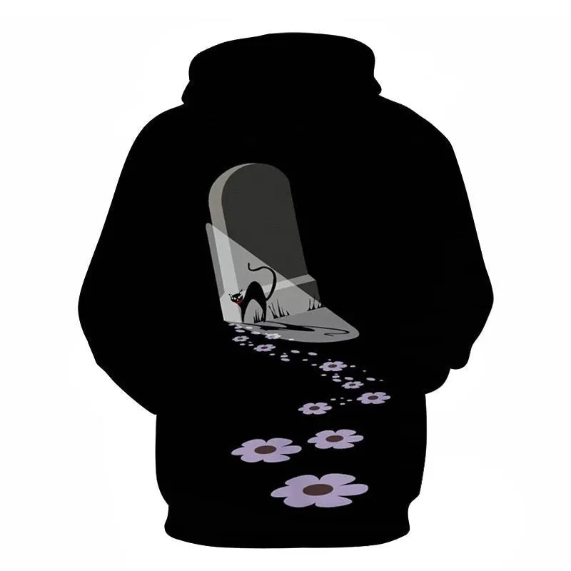 Cartoon kawaii hoodies 3D Printed Cat oversize Mens women's Sweatshirt Pullover Long Sleeve Hooded Sweatshirts Tops