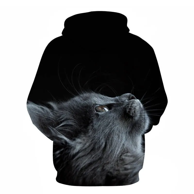 Cartoon kawaii hoodies 3D Printed Cat oversize Mens women's Sweatshirt Pullover Long Sleeve Hooded Sweatshirts Tops