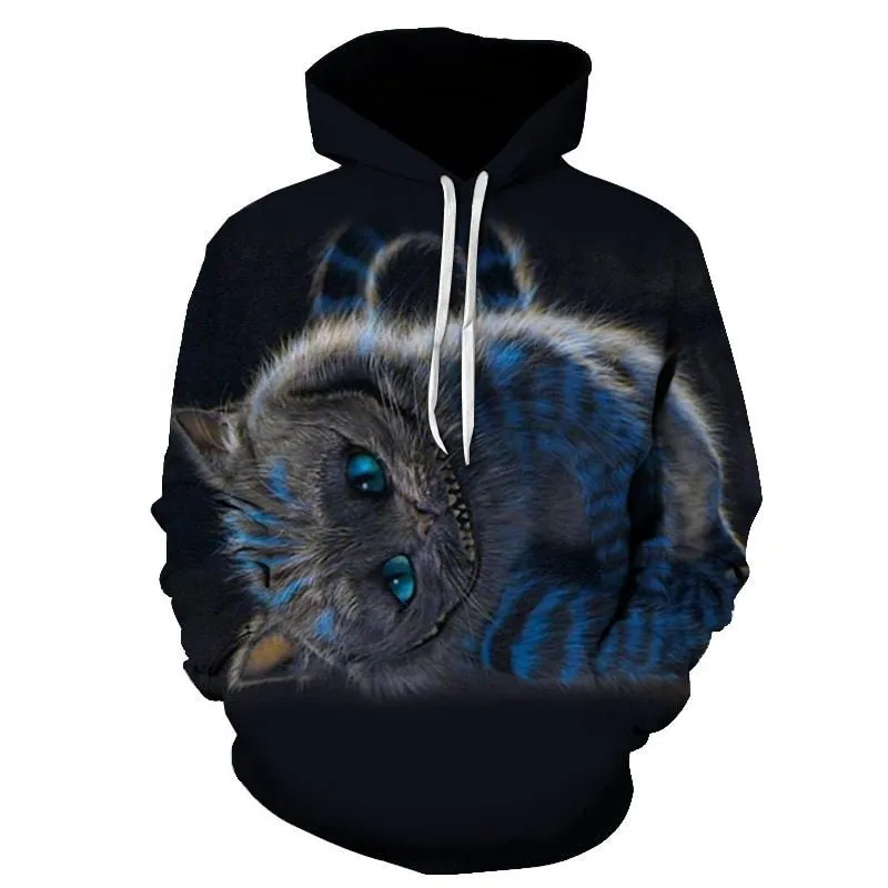 Cartoon kawaii hoodies 3D Printed Cat oversize Mens women's Sweatshirt Pullover Long Sleeve Hooded Sweatshirts Tops