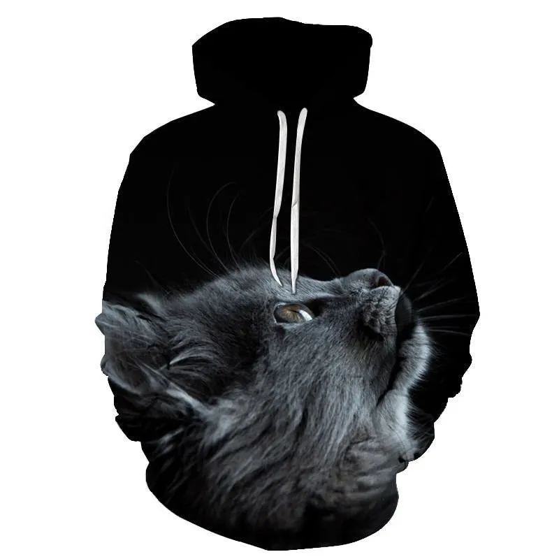 Cartoon kawaii hoodies 3D Printed Cat oversize Mens women's Sweatshirt Pullover Long Sleeve Hooded Sweatshirts Tops