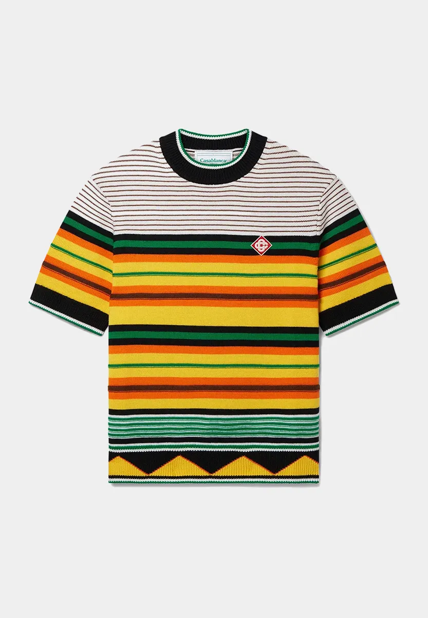 Casablanca Knitted Wool Striped Tee