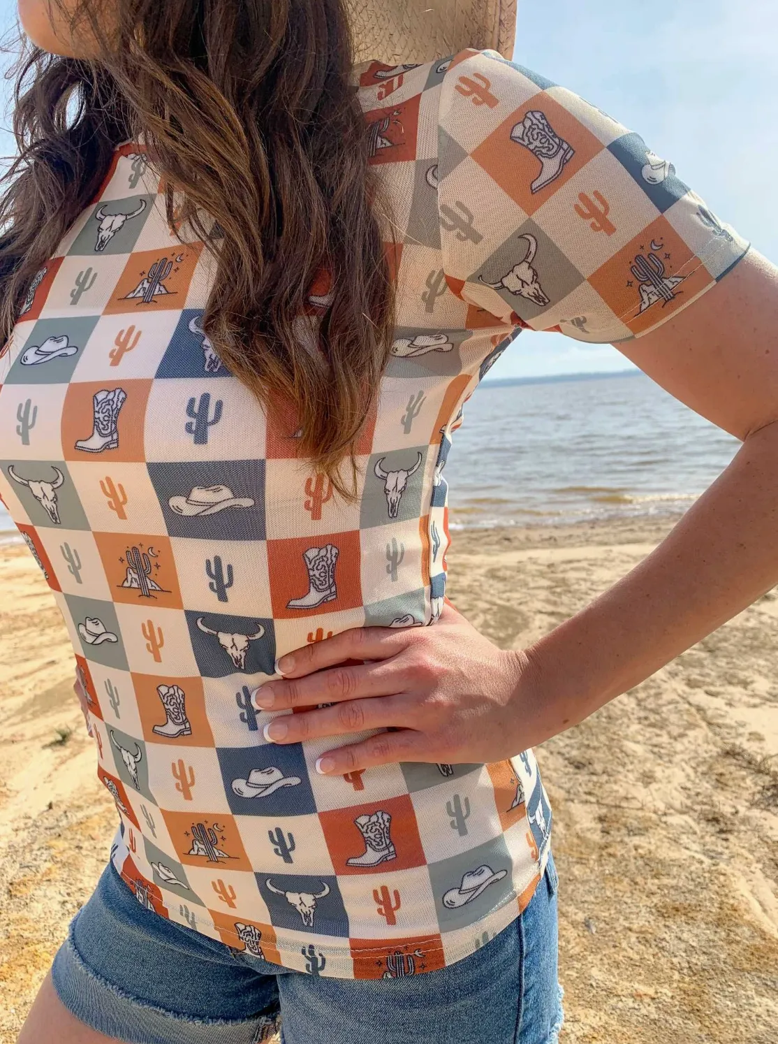 Cowboy Checkered Mesh Top