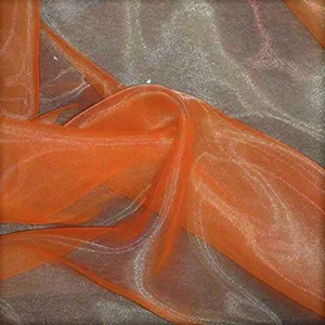 Dark Orange 60"Wide 100% Polyester Soft Light Weight, Sheer Crystal Organza Fabric Sold By The Yard