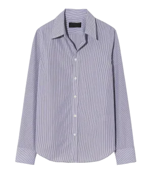 Dyllan Shrunken Shirt in Mini Navy Stripe