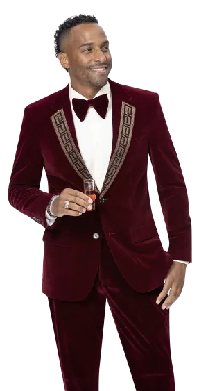 EJ Samuel Suit JP110 - Burgundy