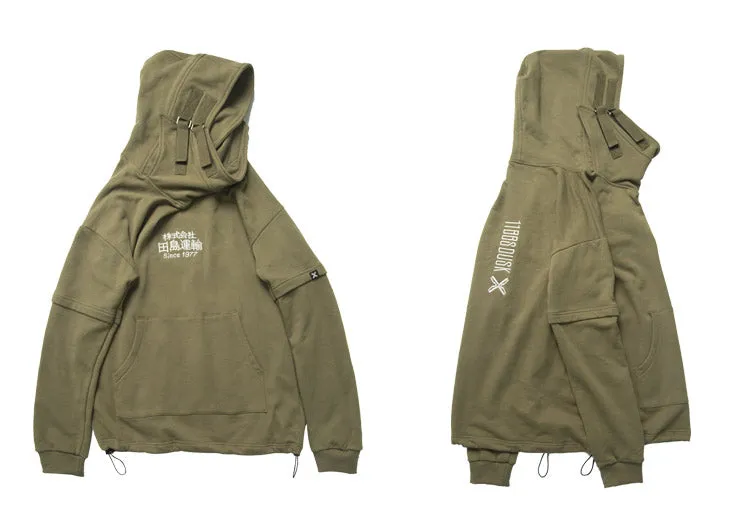 Embroidery Harajuku Hoodie Mens Casual Japanese Streetwear Hoodies Hip Hop Sweatshirts Man Pullovers Outerwear