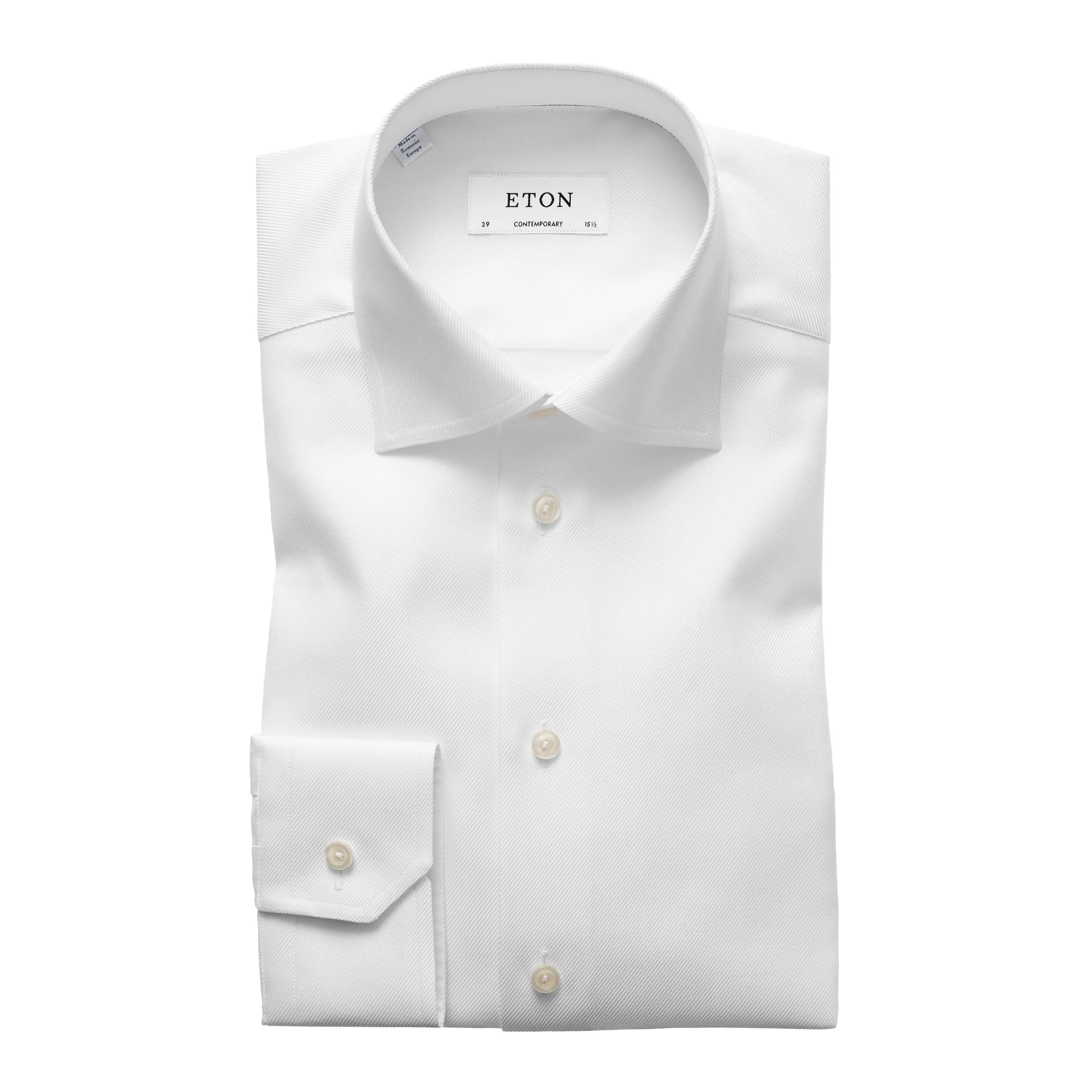 ETON - SLIM FIT TEXTURED TWILL DRESS SHIRT