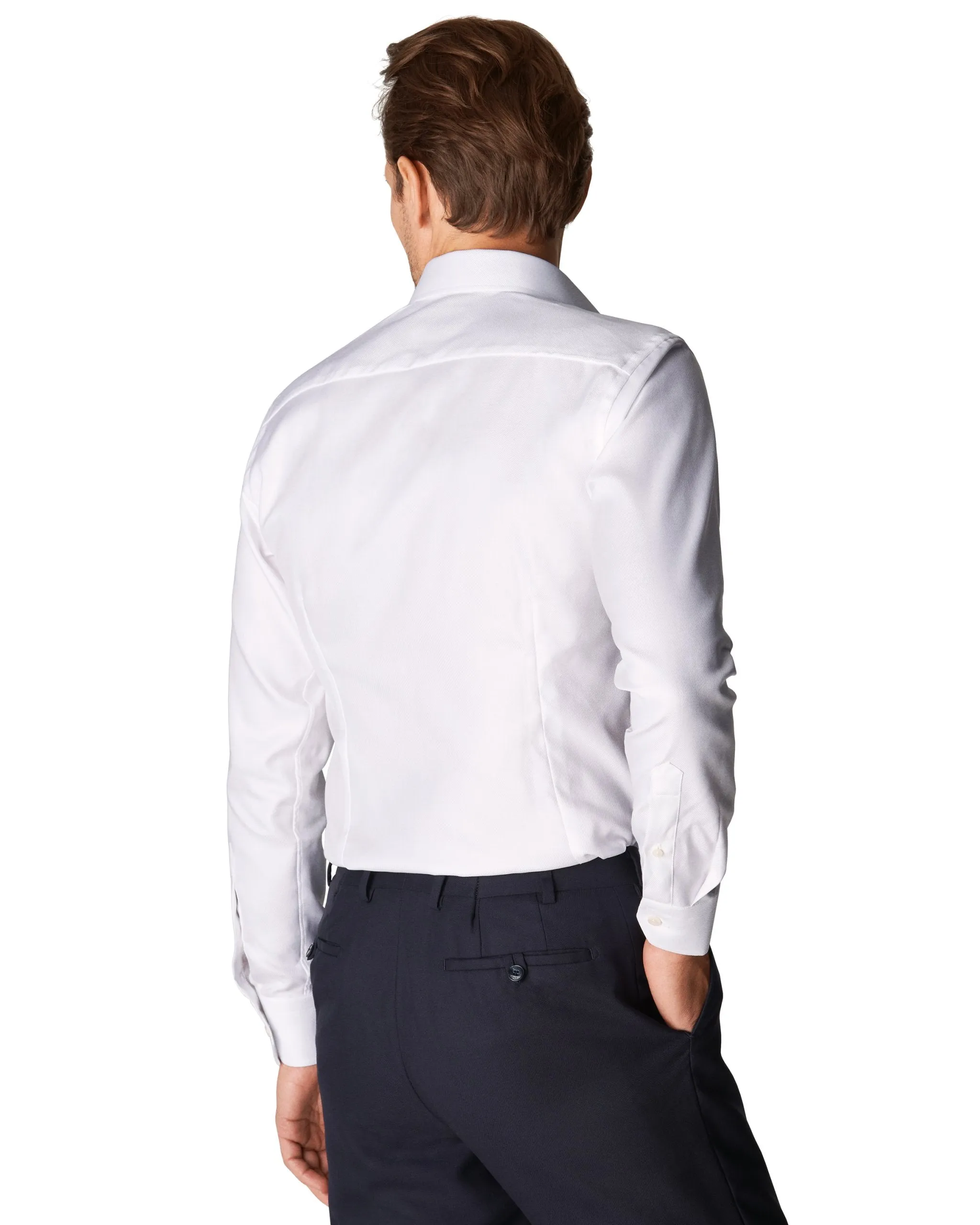 ETON - SLIM FIT TEXTURED TWILL DRESS SHIRT