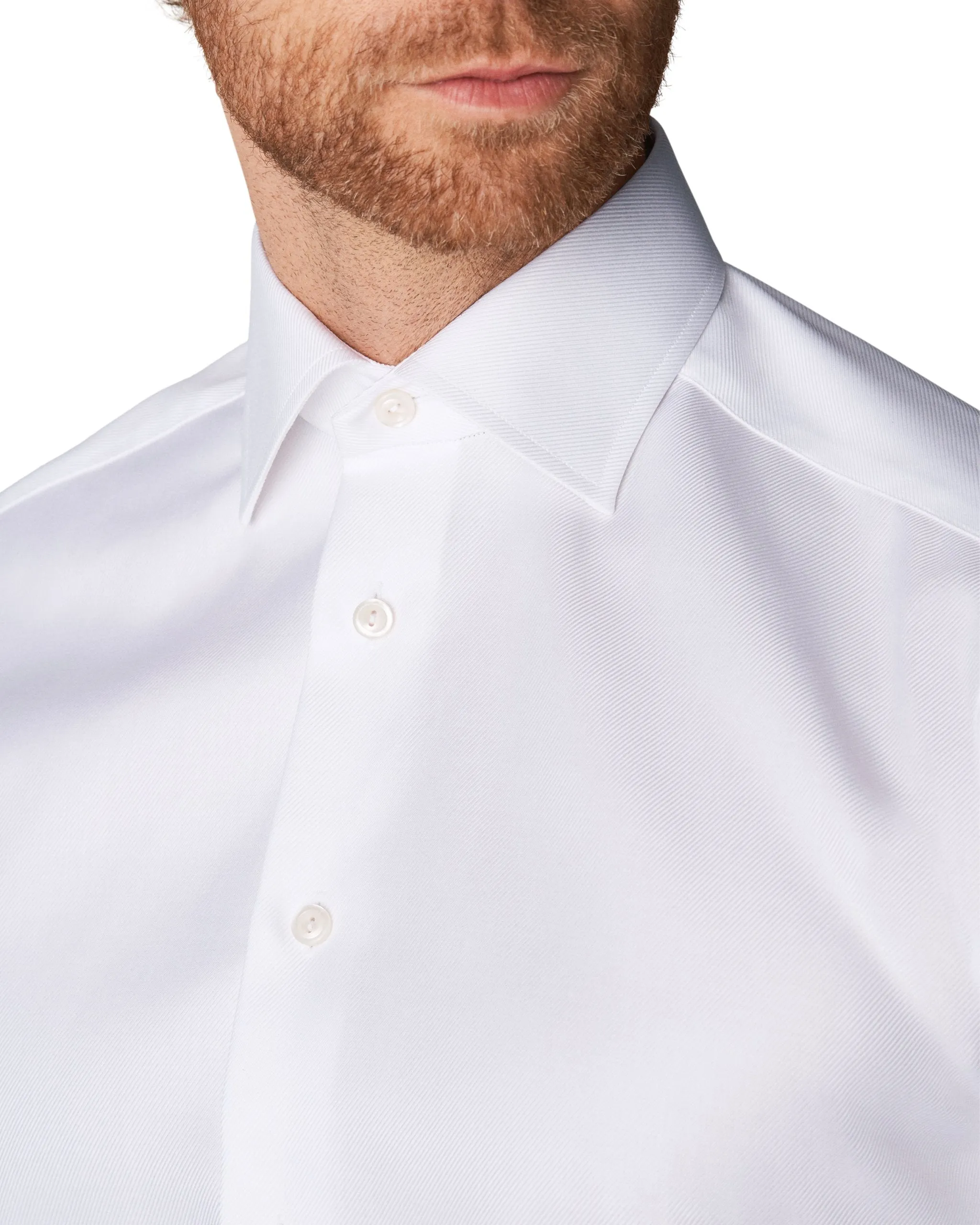 ETON - SLIM FIT TEXTURED TWILL DRESS SHIRT