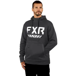 FXR Unisex Podium Tech PO Hoodie Sweatshirt Charcoal/White Grey