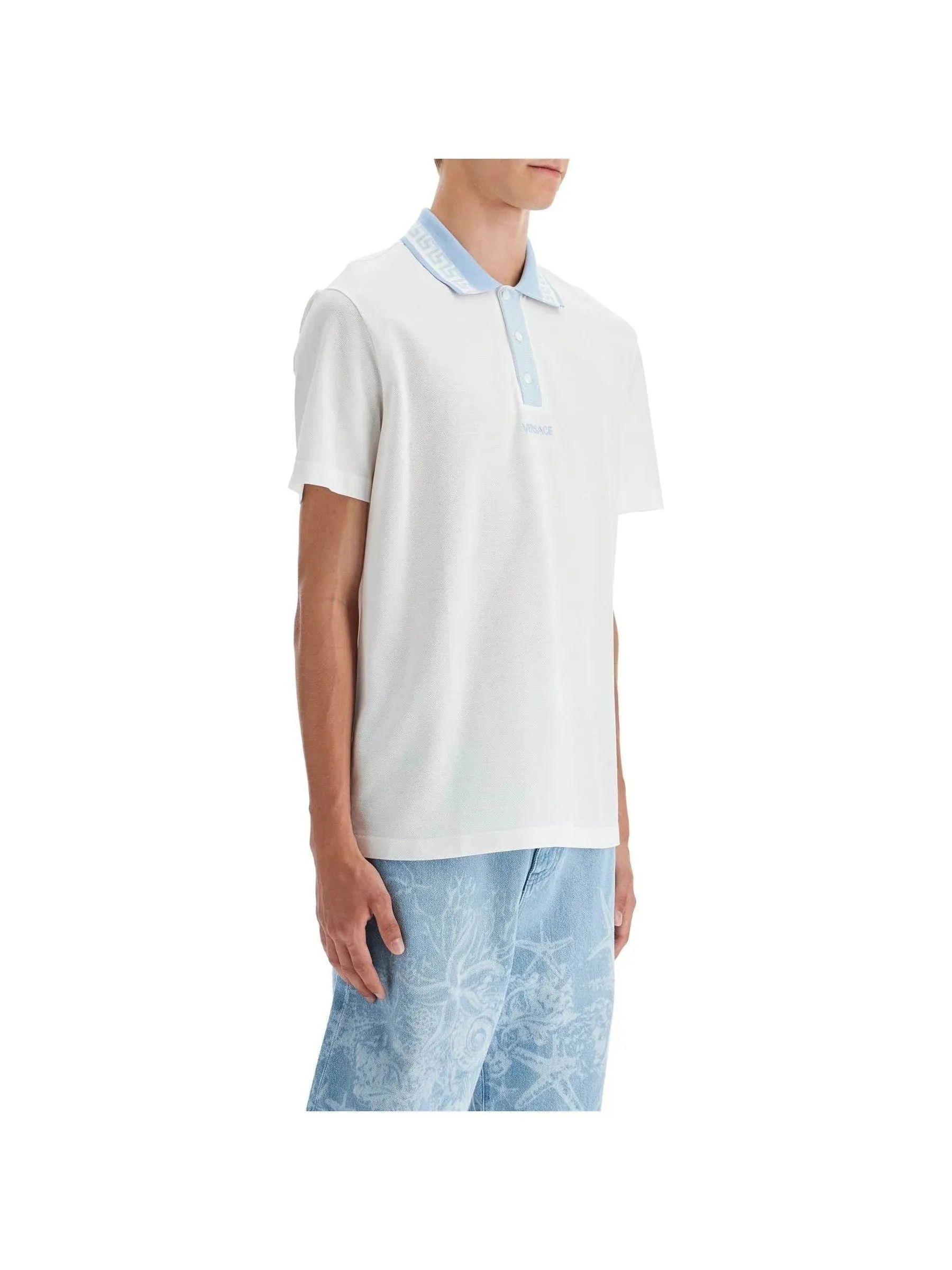 Greek Motif Piqué Polo