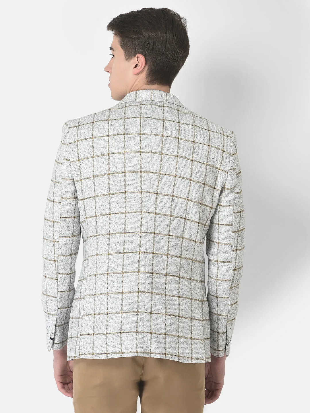 Grey Graph-Checked Blazer
