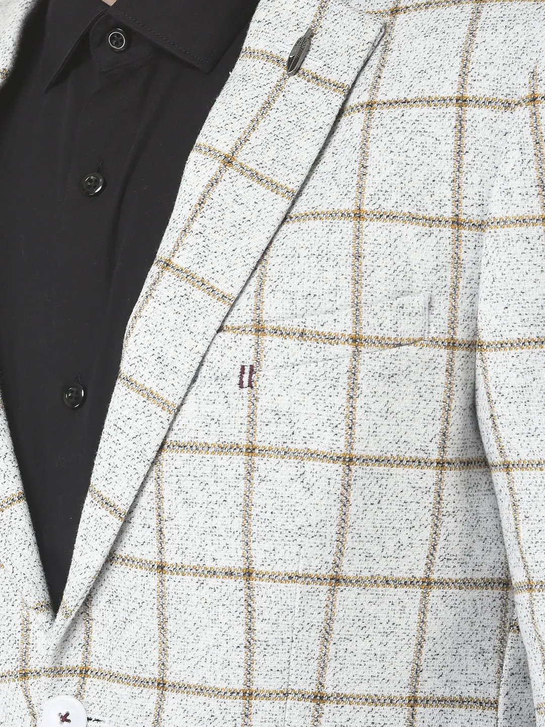Grey Graph-Checked Blazer