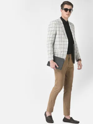 Grey Graph-Checked Blazer