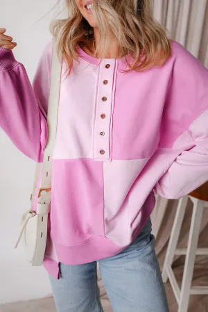 Henley High Low Oversize Sweatshirt