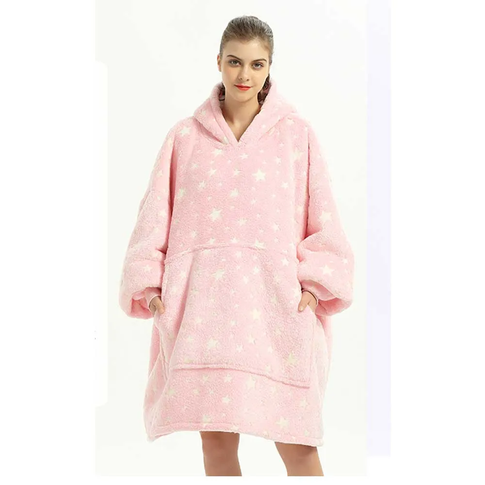Hoodies Blankets Casual Homewear plus Size Robe Winter