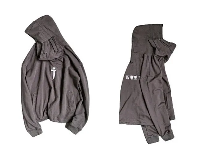 Japanese Streetwear Men Harajuku Pullovers Hip Hop Hoodies Techwear