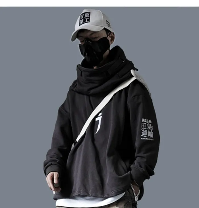 Japanese Streetwear Men Harajuku Pullovers Hip Hop Hoodies Techwear
