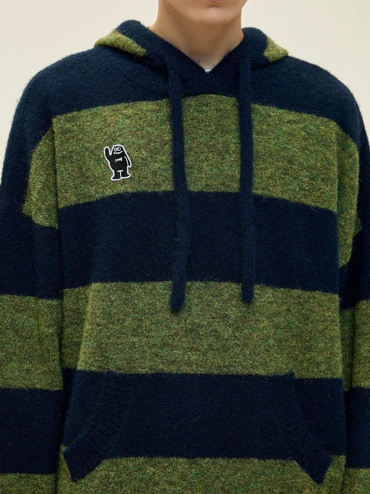 Kangaroo Stripes Hooded Casual Loose Pullover