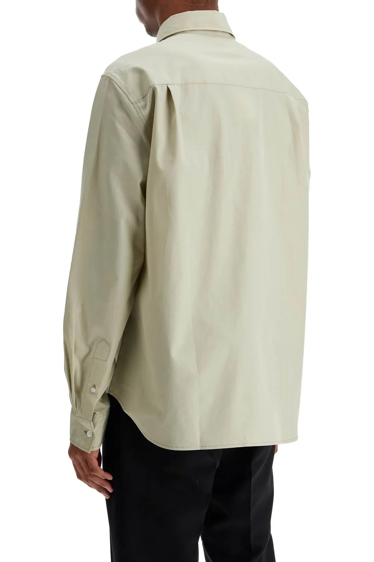light green cotton shirt with fox embroidery MM00403WC5030 ASH TREE