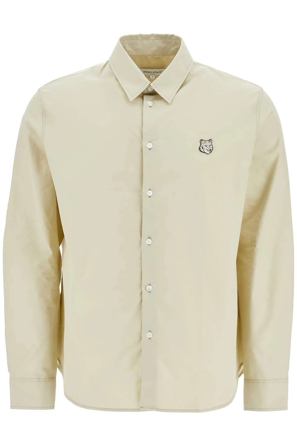 light green cotton shirt with fox embroidery MM00403WC5030 ASH TREE