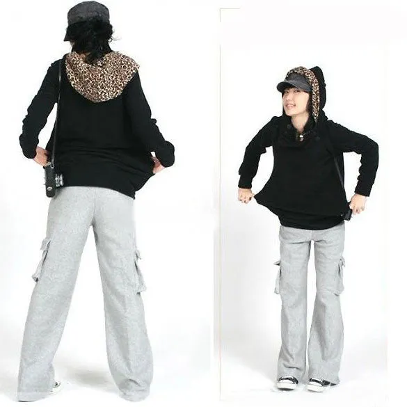 Long Leopard Fashion Hoodies Sweatshirt