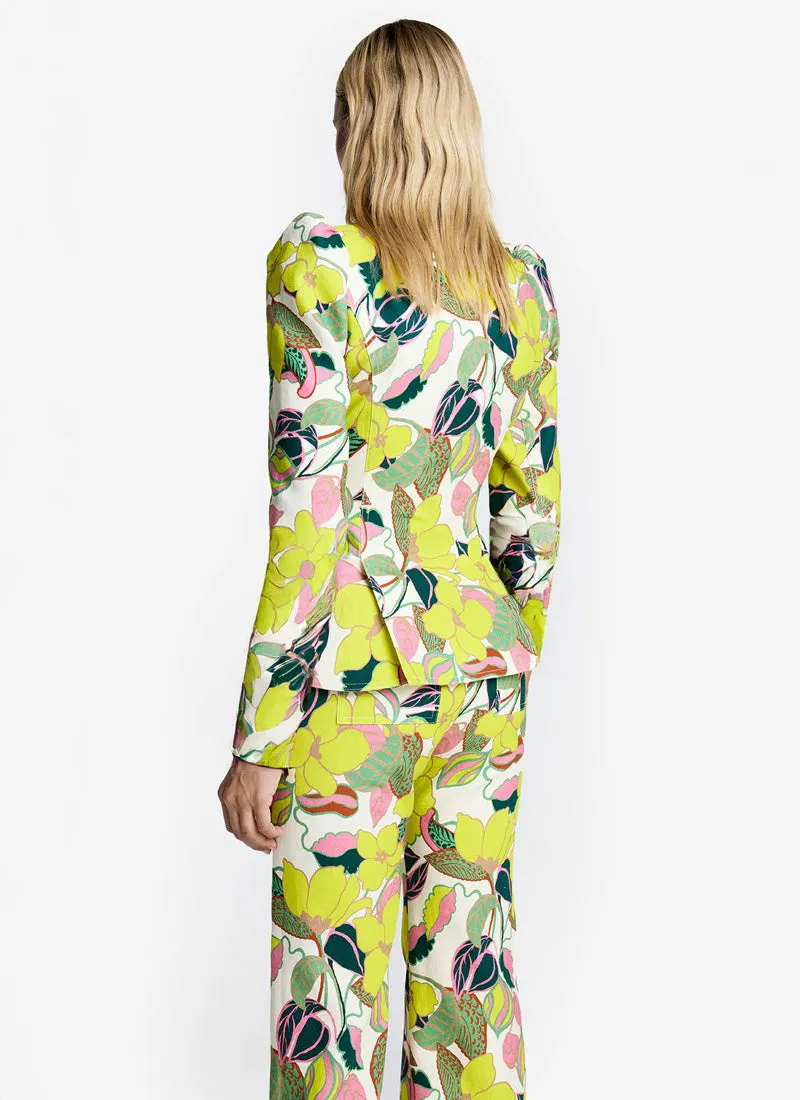 Long Sleeve Pouf One Button Blazer