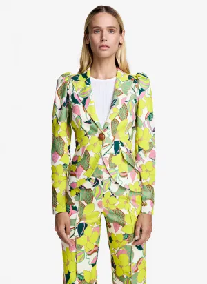 Long Sleeve Pouf One Button Blazer