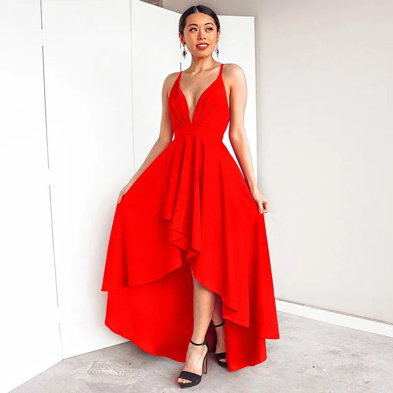 Low High Backless Sling Dress