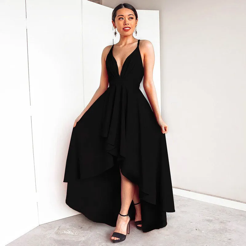 Low High Backless Sling Dress