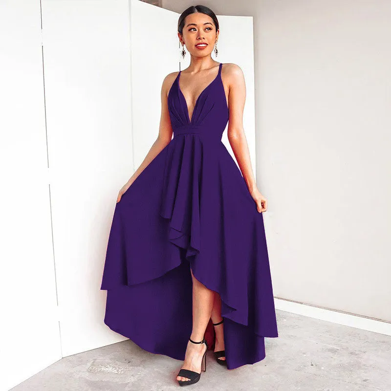 Low High Backless Sling Dress