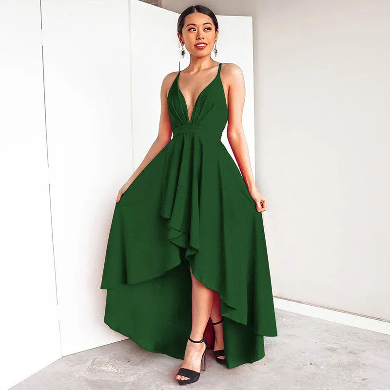 Low High Backless Sling Dress