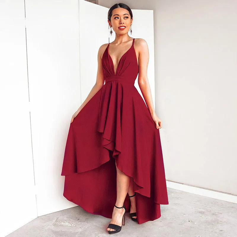 Low High Backless Sling Dress